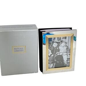 Royal Limited Silver Gold Two Tone Photo Album Frame Book Hold 100 4"x6" Pic NEW